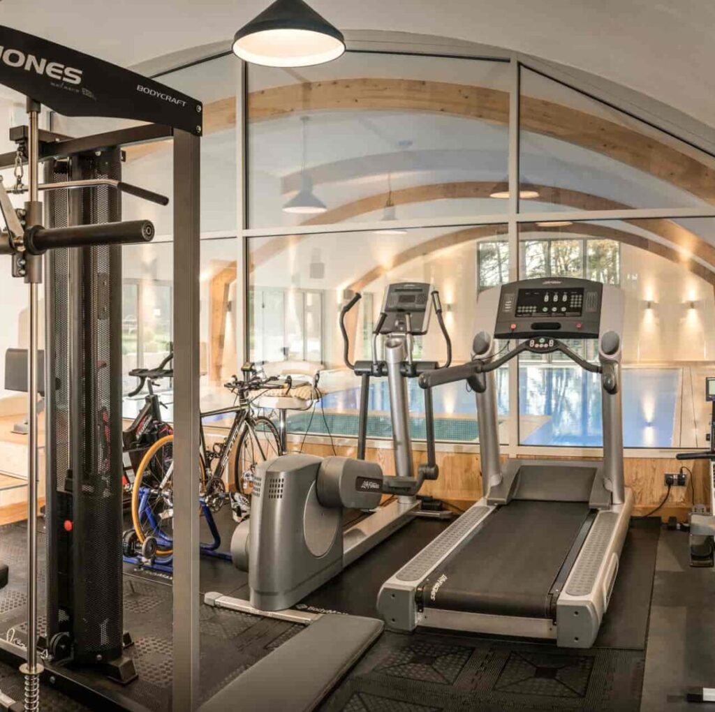 indoor pool with gym at home